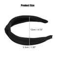 thumbnail image 2 of Unique Bargains Textured Cotton Knot Headband Soft Hairband for Women 1.3 Inch Wide 1 Pcs Black, 2 of 7