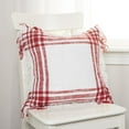 thumbnail image 2 of Rizzy Home Plaid 18" x 18" Poly Filled Pillow with Woven Cotton Cover-White/Red, 2 of 5