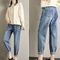 thumbnail image 5 of TUWABEII Maternity Jeans Pregnant Woman Pants Trousers Nursing Prop Belly Legging, 5 of 7