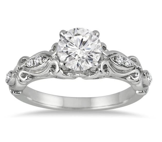 Antique Moissanite Wedding Ring 1.50 Carat Round Cut Moissanite Diamond ...