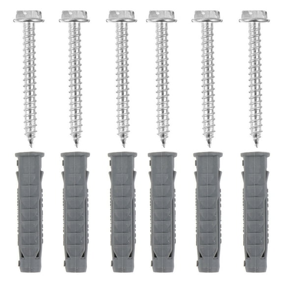 landege 6pcs Plastic Ribbed Wall Anchors and 6pcs Screws Kit for LCD TV Bracket