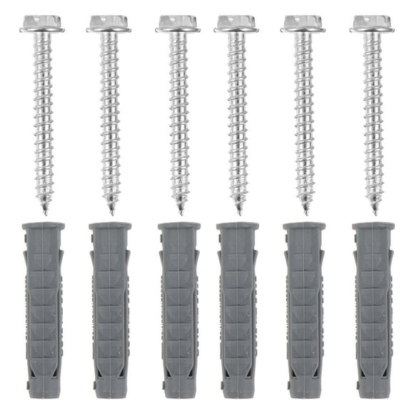 Ancla de pared acanalada de plástico de 6 piezas y kit de tornillos de 6 piezas para el soporte de TV LCD