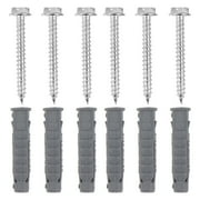 Troglfold Drywall Anchors Drywall Anchors Kit: 6 Plastic Anchors & Screws for Shelves & Cabinets,2.24"X0.51"X0.51"