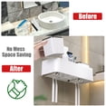 thumbnail image 6 of BTideas Toothbrush Holders for Bathrooms,2 Cups Toothbrush Holder Wall Mounted with Brush Sink,White, 6 of 8