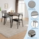 thumbnail image 5 of Mesa de comedor para 2 con estante de almacenamiento, mesa pequeña para cocina con estructura metálica, mesa cuadrada con 2 sillas tapizadas, juego de comedor de 3 piezas para espacios pequeños, 5 of 7