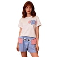 thumbnail image 4 of Estilo de Verano Conjunto de Ropa de Dormir para las Mujeres de Manga Corta Tops Y Pantalones Cortos 2 Piezas de Pijamas, Suelto Elástico de la Cintura de la Moda Conjunto para el Hogar Casual, 4 of 9