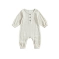 thumbnail image 1 of xiaxaixu Toddler Baby Rompers Solid Color Button Long Sleeve Cute Jumpsuit for Newborn Infant Fall Clothes, 1 of 8