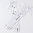 thumbnail image 4 of GPOECD Fingerless Gloves Elbow Length Lace Arm Warmers Gothic Witch Accessory For Halloween Party White,One Size, 4 of 4