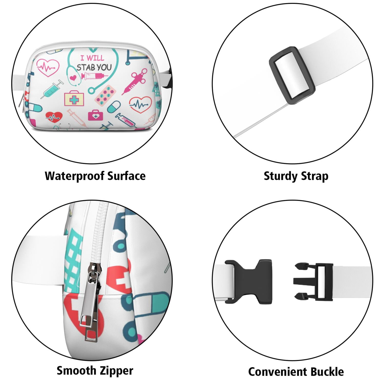 Nursing Waist Bag for Women – Adorable “Saving Lives Every Day” Nurse Fanny Pack with Cute & Funny Design for Everyday Hospital Use