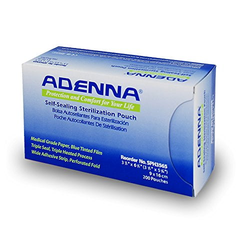 "Adenna Adenna White - Blue Paper Tinted Film Sterilization Bag, 3-1 / 2 ""X 5-1 / 4"" 200 Count"