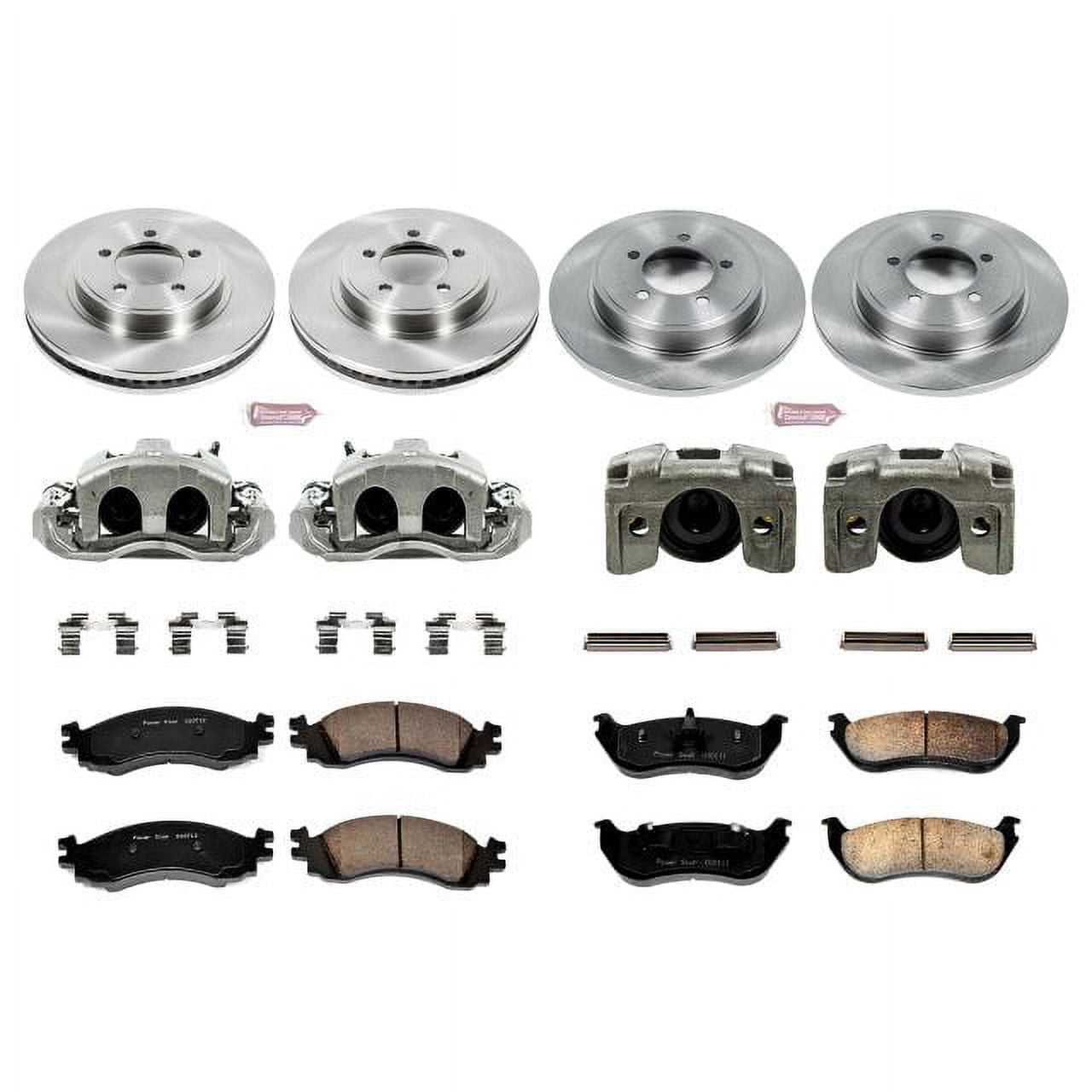 PowerStop Front and Rear Stock Replacement Brake Pad and Rotor Kit with Calipers Fits: MERCURY Select Models KCOE2721
