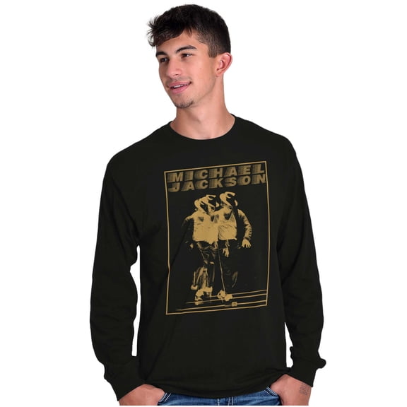Michael Jackson Moonwalk Glitch Crew Neck Long Sleeve Graphic Tee Brisco Brands S