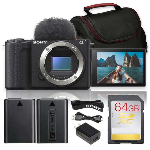 Sony ZV-E10 II Mirrorless Camera Bundle (Black) | 26MP APS-C, AI Autofocus, 4K Video