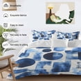 thumbnail image 3 of 3 Piece Blue Geometric Duvet Cover Set Full Size,Microfiber Comforter/Quilt Cover with Corner Ties and 2 Pillowcases,Modern Abstract Vintage Art Aesthetic All Season Soft Bedding with Zipper Closure, 3 of 8