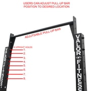 Valor Fitness BD-57 Pull-Up Rack with Storage Pegs, and J-Hooks for Squats and Bench Press (750lb Capacity)
