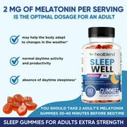 Healblend Natural Sleep Well Gummies - Support Deep Sleep, Refresh, Stress Relief, with Vitamin B6, Passiflora Extract & Melatonin 2-Pack