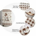 thumbnail image 5 of Shower Curtain Bathroom Set Coffee Dwarf Brown Buffalo Plaid Waterproof Fabric Shower Curtains with Grommets&Hooks Retro Linen Privacy Bath Curtain for Bathtub 36x72in, 5 of 7