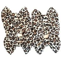 Set of 12 Leopard Bows 5 Inches Large Bows Wholesale Bows, DIY Fabric Hair Bows - No Clips