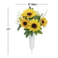 17-inch Artificial Silk Yellow & White Sunflower Mixed Cemetery Small ...