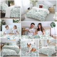 thumbnail image 5 of Farmhouse Floral Duvet Cover Set King Size, Turquoise Pastoral Botanical Country Rustic 4 Piece Soft Microfiber Bedding Set with 1 Duvet Cover, 1 Flat Sheet, 2 Pillowcases, 5 of 9