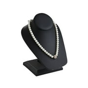 Black Faux Leather Necklace Display on Stand - 6½"L x 7"W x 8¼"H