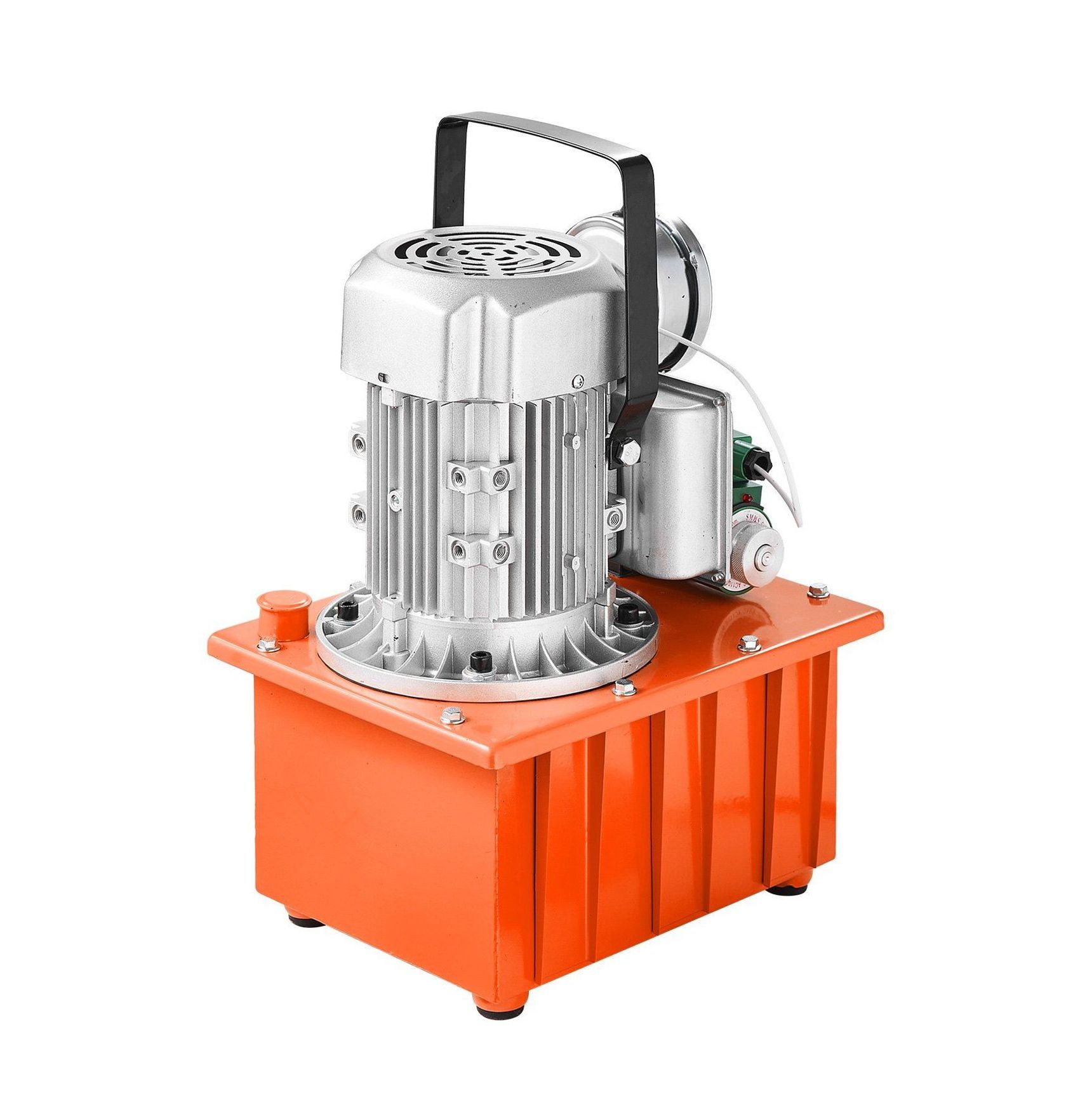 Electric Hydraulic Pump 10000 PSI 750W, 8L Capacity, Single Acting, 110V Power Pack with Pedal for Punching, Bending, Jack Machines - Extended Oil Reach