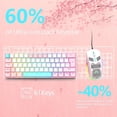 thumbnail image 3 of RK-T60 Wired 60% TKL Mechanical Gaming Keyboard  Rainbow Backlight -Compact NKRO Linear Red  ABS Keycap  Honeycomb Mice Coiled   for  Laptop /PC/WIN Gamer, 3 of 7