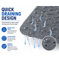 thumbnail image 4 of Extra Long Non-Slip Bathtub Mat 40 x 16 Inch, 200 Suction Cups, Fast Drain Holes, Machine Washable Shower Mat for Bathroom, Dark Gray, 4 of 7