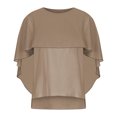 thumbnail image 5 of Brilliant Tunic Tops for Women Spring Summer Short Sleeve RoundRound Neck Solid Color Breathable Fashion for Women Brown XXL, 5 of 9