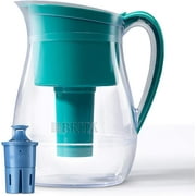 Brita Grand pichet 10 tasses LONGLAST + filtre à eau avec 1 filtre Longlast, certifié NSF pour réduire le plomb, sans BPA - Monterey, vert