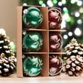 thumbnail image 4 of Majestic Gold Glittered Floral Bauble Christmas Ornament Set, 6 Pieces of Maroon and Green Round Tree Balls, 4 of 7