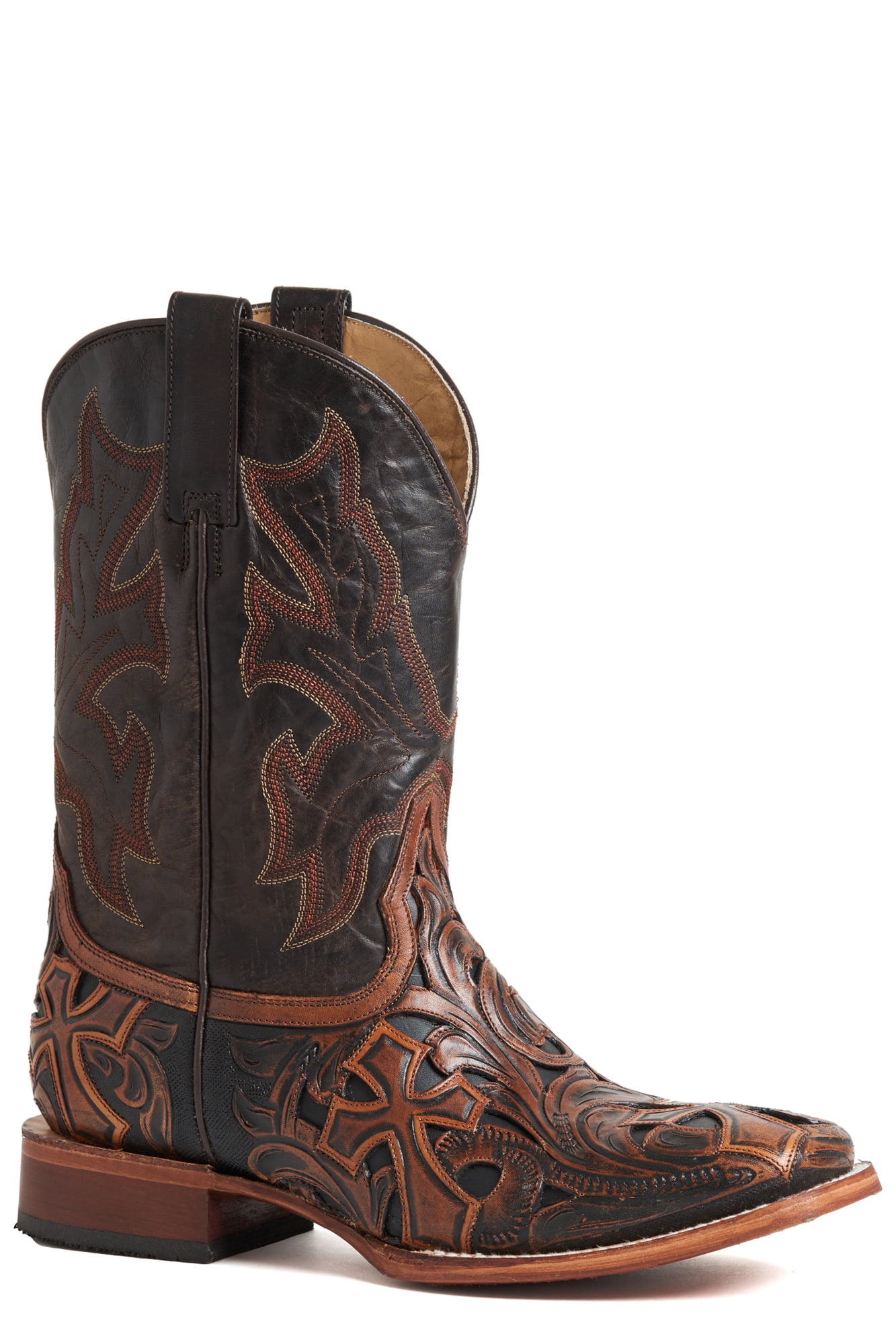 hand tooled cowboy boots mens