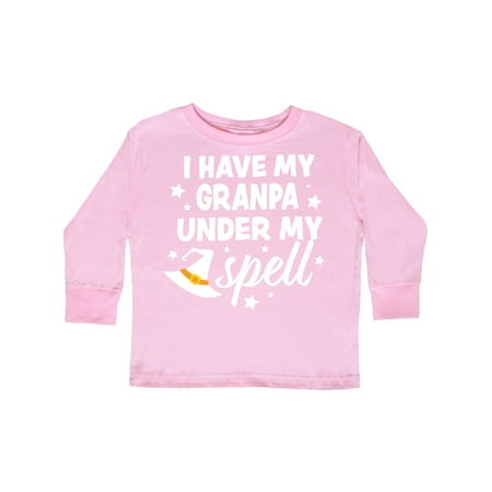 

Inktastic I Have My Granpa Under My Spell with Cute Witch Hat Gift Toddler Boy or Toddler Girl Long Sleeve T-Shirt