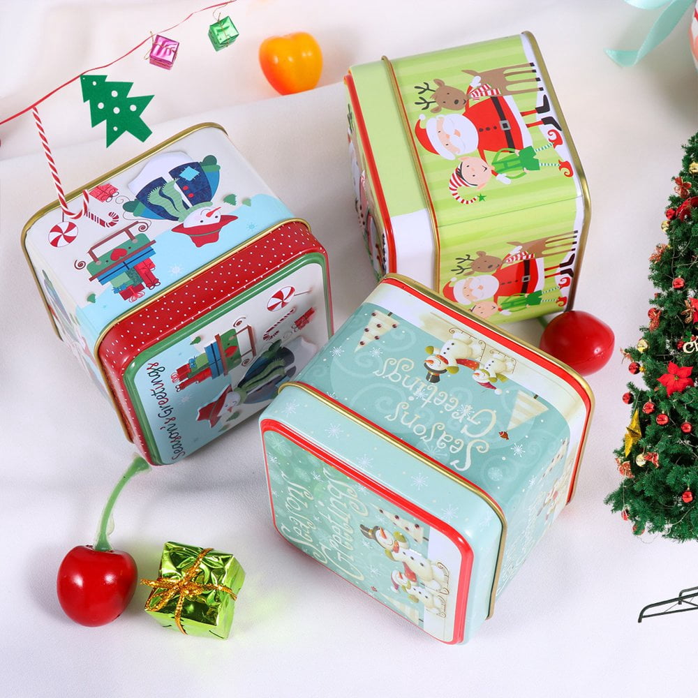 Boîte Cadeau De Noël En Fer Blanc - Forme Boîte Aux Lettres, 13,5x9x8,5 Cm, Pour Biscuits Et Bonbons - 6
