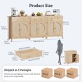 thumbnail image 6 of Holliwill Rattan Buffet Cabinet Sideboard Set of 3 with Drawer & Rattan Door, Farmhouse Storage Cabinet Coffee Bar for Dining Room Living Room Kitchen Entryway, Natural Oak, 6 of 12