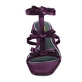 thumbnail image 2 of FSJ Women Sweet Bowknot Open Toe Flats Sandals T-Strap Buckle Gladiator Sandals Comfortable Party Dressy Shoes Size 8 Purple, 2 of 4
