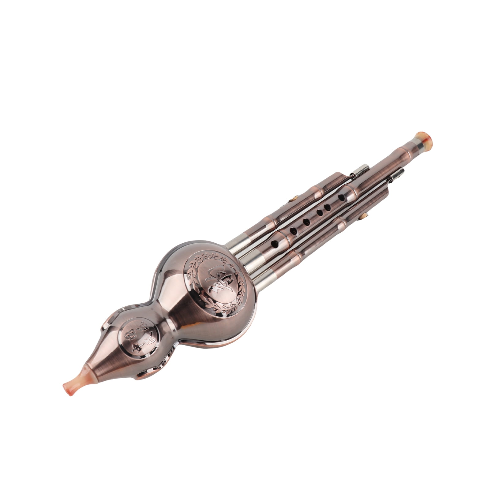 Gourd Cucurbit Flute With 3 Tone C Key Hulusi Gourd Cucurbit Flute Aluminum with Copper Plated Pipes Chinese Traditional Instrument with Chinese Knot Carry Case for Beginners Musical Amateurs