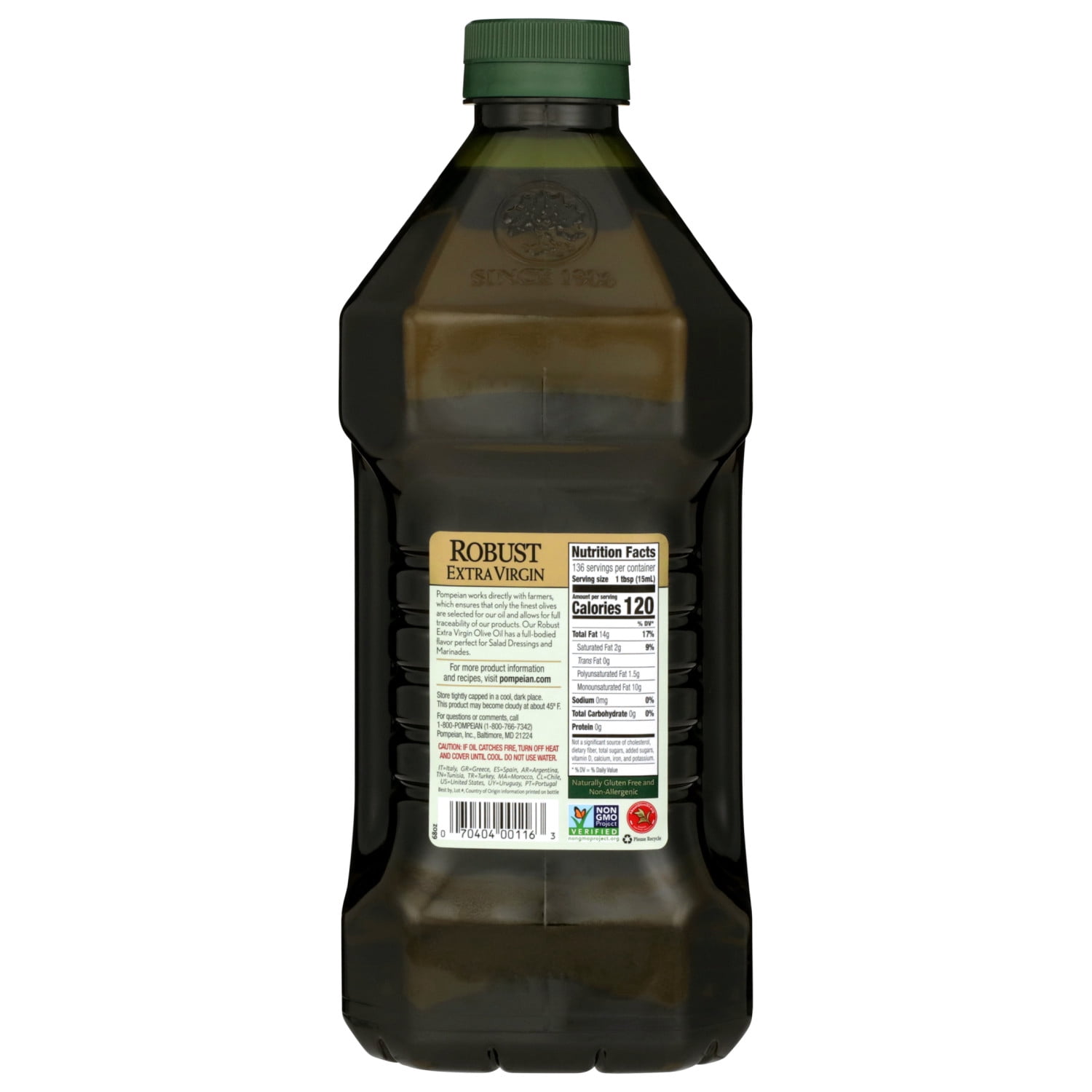 Pompeian Robust Extra Virgin Olive Oil - 68 fl oz