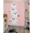 thumbnail image 4 of Halloween Cute Ghost Shower Curtain Set ，Waterproof Fabric Shower Curtains Pumpkin Cartoon Watercolor Shower Curtains for Bathroom,Bathroom Decor 72"x72", 4 of 6