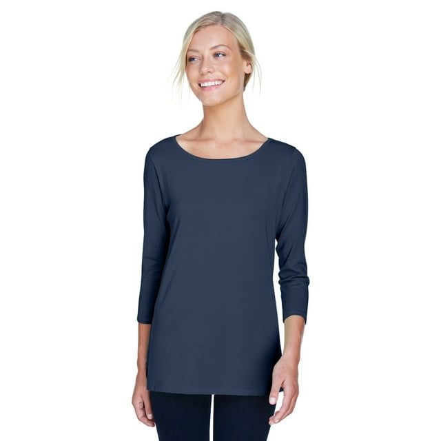 Top de punto hasta el brazalete Devon & Jones Perfect Fit™ Mujer NAVY L