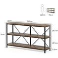 thumbnail image 6 of Sofa Table, 3 Tiers Sofat Table Narrow Long Sofa Table TV Stand with Shelves for Hallyway, Entryway, Living Room, 55 Inch (Brown), 6 of 6