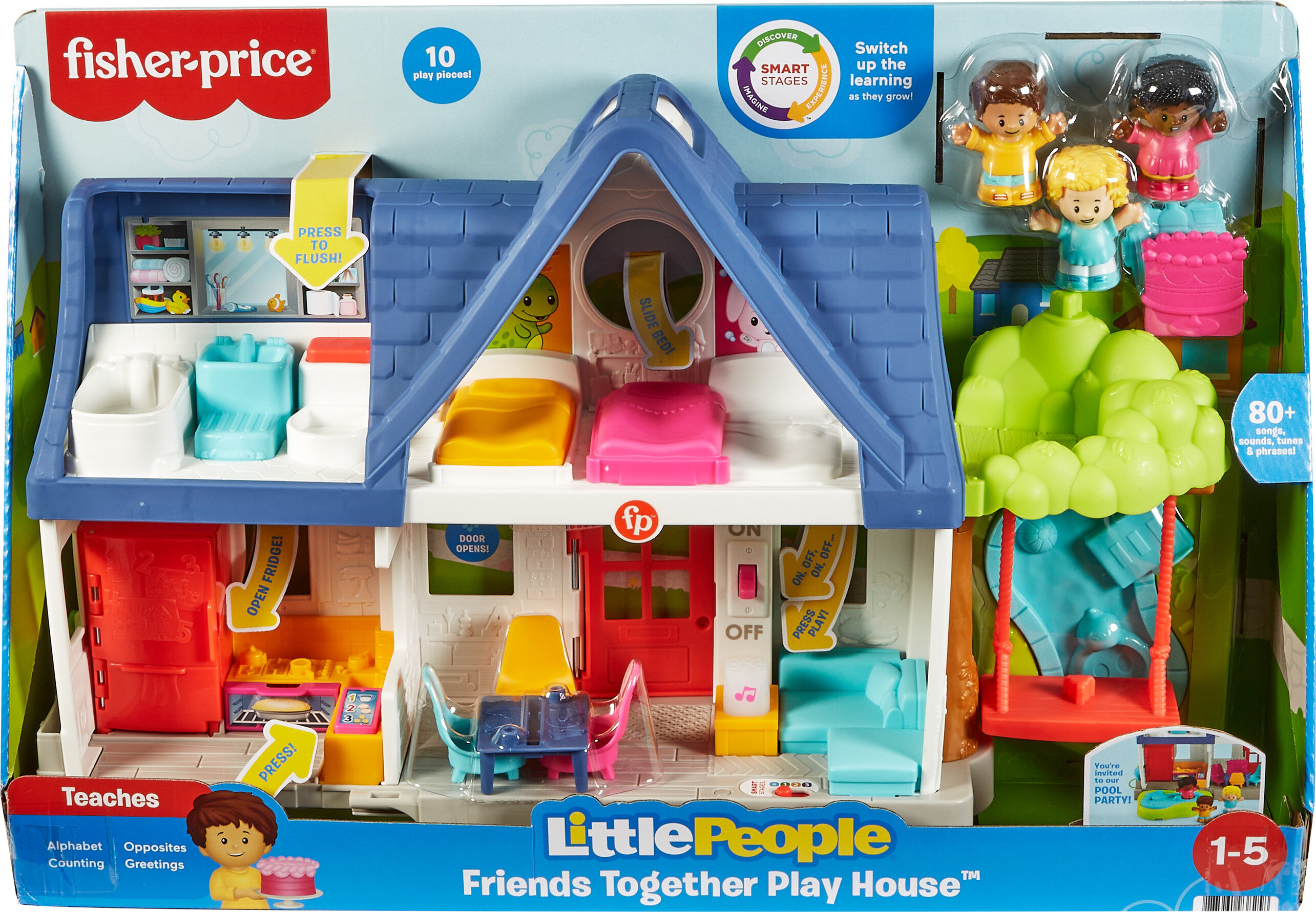 Fisher-Price Little People Friends Together Play House Toddler Learning Playset, 10 Pieces - image 7 of 7