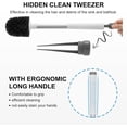 thumbnail image 3 of Toilet Brush and Holder, Self Closing Lid Toilet Bowl Brushes Holder and Extra Long Handle Ventilated Toilet Brush Set for Bathroom Cleaning, Nylon Bristles, White & Grey, 3 of 4