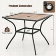 thumbnail image 3 of Gymax Patio Table for 4 People w/ Umbrella Hole Wood-Like Tabletop Metal Support Legs, 3 of 10