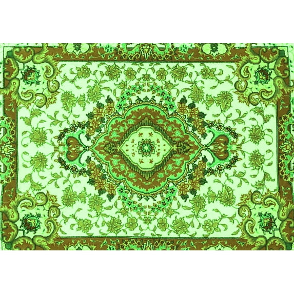 Ahgly Company Indoor Rectangle Persian Green Traditional Area Rugs, 2' x 4'