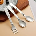 thumbnail image 3 of 304 Stainless Steel Creative Tableware Outdoor Portable Three-Fold Spoon Fork, 3 of 8
