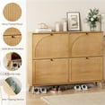 thumbnail image 5 of Fsbecl Narrow Freestanding Shoe Cabinet with 4 Flip Drawers for Entryway, Wood, 5 of 8