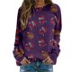 thumbnail image 1 of Gibobby Sudadera navideña mujer Blusa de sudadera estampada con cuello redondo y manga larga para entrenamiento diario en casa y al libre para mujer(Morado,G), 1 of 5
