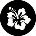 thumbnail image 1 of Tire Cover Central White Hibiscus Flower Spare Tire Cover Black Vinyl 31x10.50x15, 1 of 3