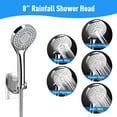 thumbnail image 5 of IUSU 8-Setting High Pressure Shower Head 12 inch Rain Shower Head with Handheld and Hose Black, 5 of 8